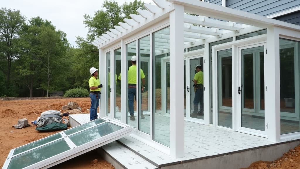 Sunroom frame repair and reinstallation on Long Island